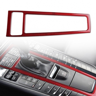 ⚡NEW 8⚡Red Carbon Fiber Gear Shift Frame Panel Cover Trim For Porsche Macan 2014-2019