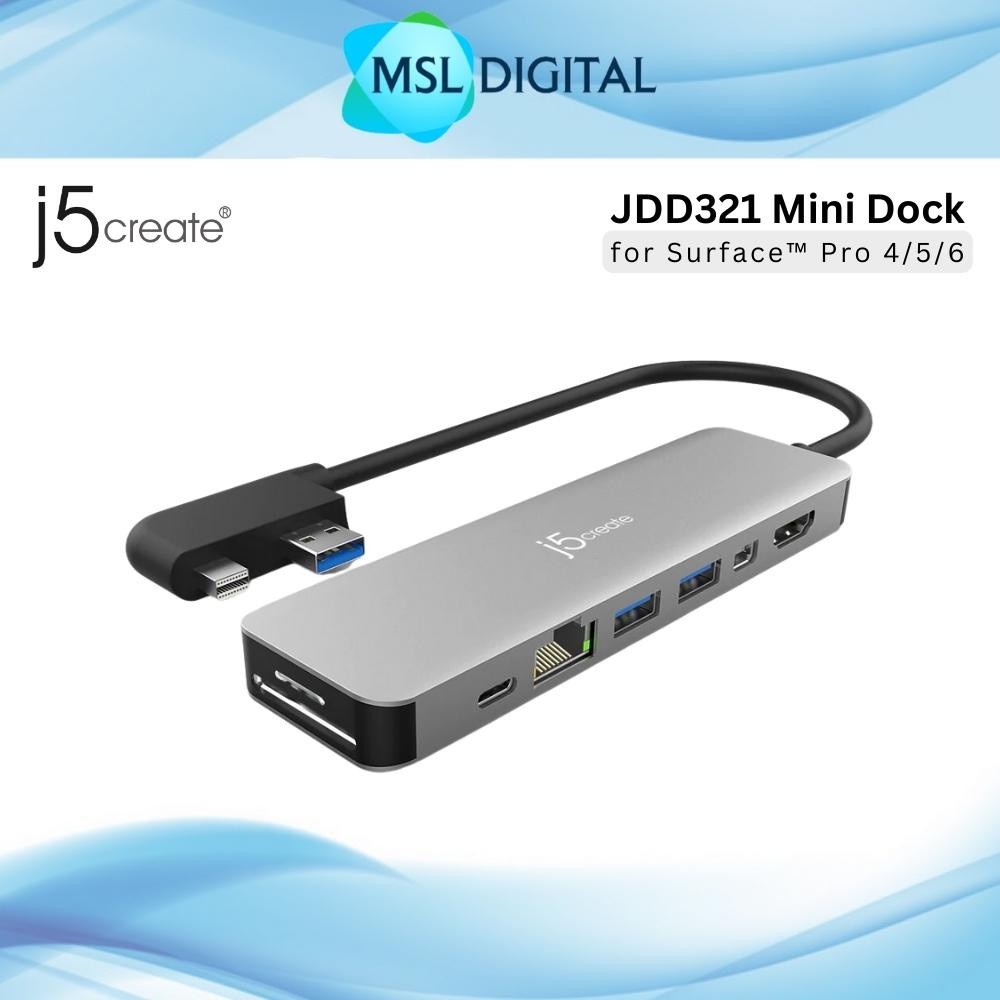 J5create JDD321 Mini Dock สําหรับ SurfaceTM Pro 4/5/6