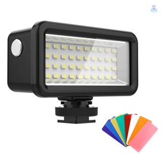 [T&amp;L]PULUZ Pu631b ไฟ LED กันน้ํา 6000K-6500K IPX8 อุณหภูมิสีใต้น้ํา 40 ม. พร้อมฟิลเตอร์สี 8 ชิ้น สําหรับใต้น้ํา ถ่ายภาพ