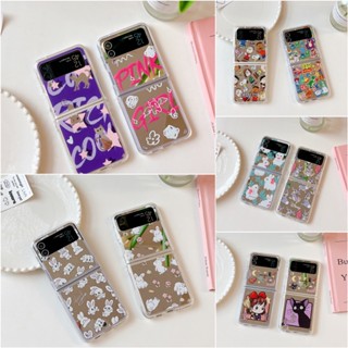 เคสโทรศัพท์มือถือแบบแข็ง กันกระแทก ลายแมวสนูปปี้ สําหรับ Samsung Galaxy Z Flip 3 Z Flip4