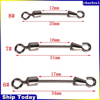 Charles ห่วงเชื่อมต่อโซ่ สเตนเลส แปดเหลี่ยม อุปกรณ์เสริม สําหรับตกปลา 10 ชิ้น