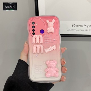 Andyh เคสป้องกันโทรศัพท์มือถือ ลายตัวอักษร และหมี 3D สําหรับ OPPO Realme 5 5S 5i 6i C3