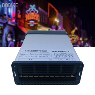 OObike พาวเวอร์ซัพพลายกันฝน 400W Plastic Short Circuit Protection Switching Power Supply for LED Engineering 12V