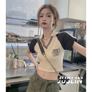 JUSLIN  เสื้อยืด เสื้อครอป POLO shirt แฟชั่น คณะกรรมการฮัน 2023 รูปแบบใหม่ High quality พิเศษ Stylish ทันสมัย A23K02N 37Z230910