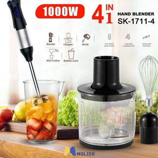 เครื่องปั่นไฟฟ้า4 In 1 1000W Immersion Mixer เครื่องผสมอาหาร5-Speed Meat Mixer ไข่ Beater เครื่องคั้นน้ำผลไม้มัลติฟังก์ชั่น MOLISA