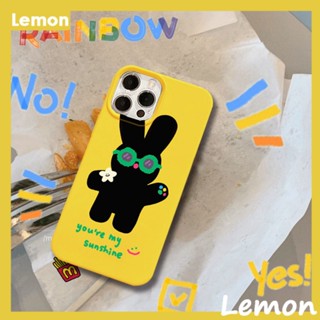 [Lemon] เคสโทรศัพท์มือถือนิ่ม ลายกระต่ายน่ารัก สีเหลืองวาว สําหรับ Iphone 14pro 14promax 13 13pro 13promax 11 12 12pro 12promax XR XSMAX 7P 8P