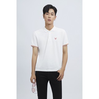 ESP เสื้อโปโลลายเฟรนช์ชี่ ผู้ชาย สีขาว | Frenchie Polo Shirt | 3713