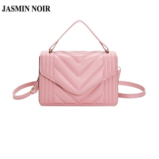 Jasmin NOIR กระเป๋าถือ กระเป๋าสะพายไหล่ หนัง PU ลายทาง ขนาดเล็ก แฟชั่นสําหรับสตรี