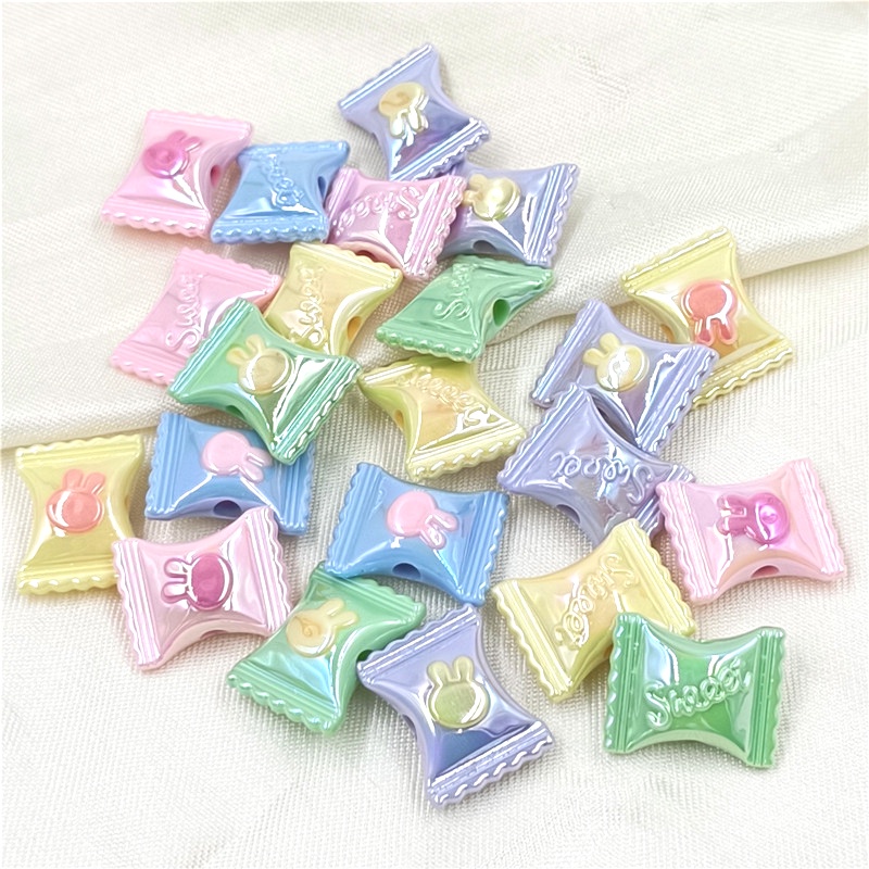 จี้ลูกปัด รูปกระต่าย ชุบ UV สองสี แฮนด์เมด DIY 5 ชิ้น - รูปที่ 4