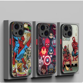 เคสโทรศัพท์มือถือนิ่ม กันเลนส์ ลาย Deadpool และ Spiderman สําหรับ iPhone 12 13 Plus 14 Pro Max Y151