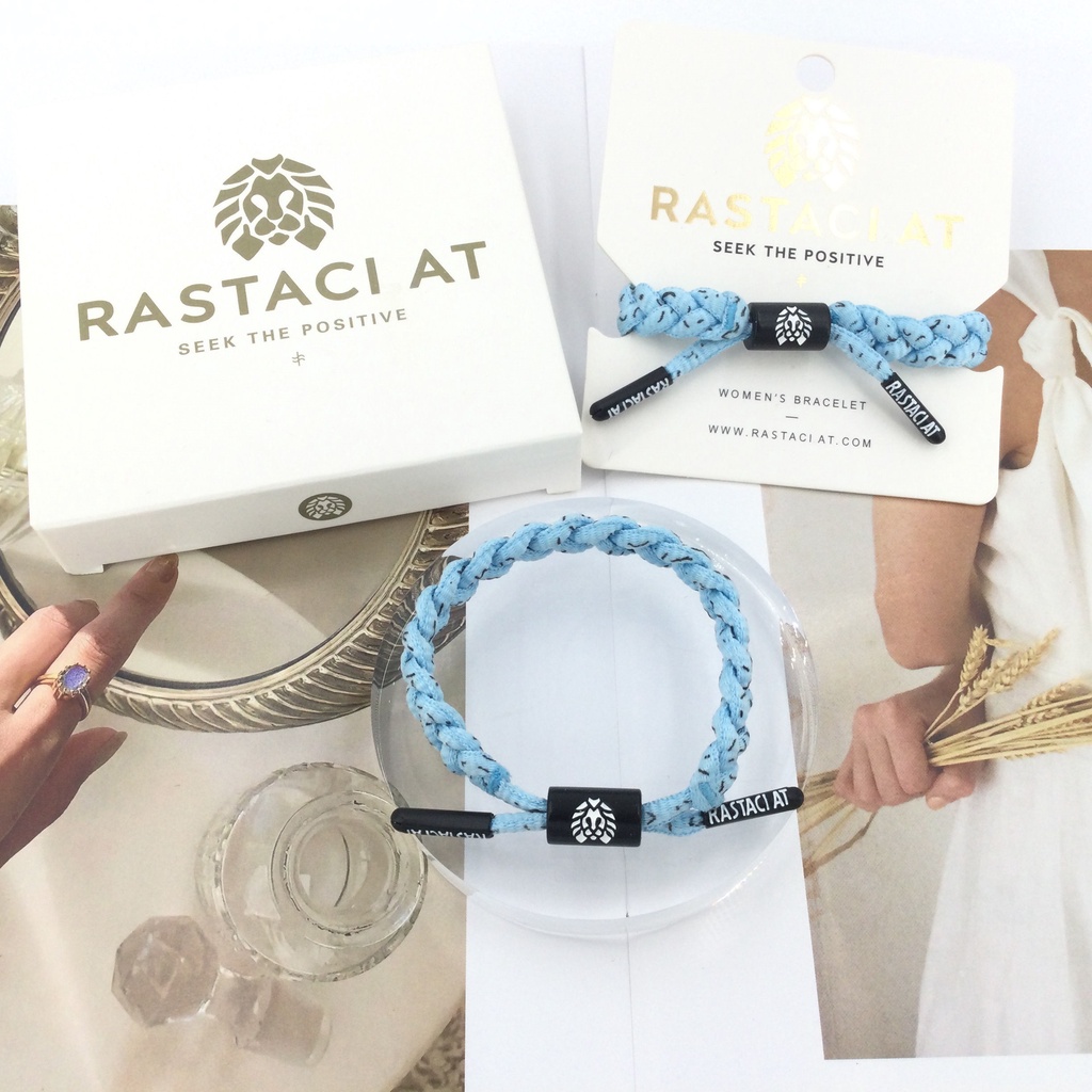 RASTAClAT สร้อยข้อมือถัก MINI Street Blue พร้อมกล่องเครื่องประดับแฟชั่นสร้อยข้อมือถักมิตรภาพสําหรับผู้หญิงสาววัยรุ่นคู่ Lucky สร้อยข้อมือสามารถปรับได้
