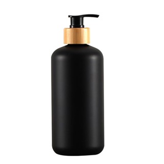 500ml Lotion Kitchen Empty Countertop For Shampoo Refillable Bottle With Bamboo Pump Soap Dispenser