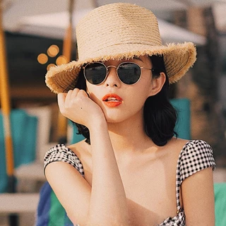Roselife แว่นตากันแดด UV400 กรอบโลหะ ทรงกลม สีทอง สไตล์เกาหลี เรโทร หรูหรา แฟชั่น สําหรับผู้หญิง และผู้ชาย
