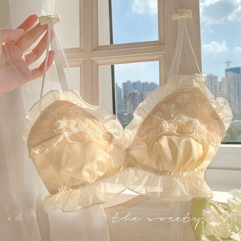 ชุดชั้นในเซ็กซี่ ผ้าตาข่าย แบบบาง แต่งลูกไม้ ลายดอกไม้ สไตล์ญี่ปุ่น สําหรับผู้หญิง