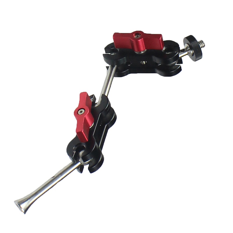 Feichao Magic Arm กล้อง Mount Dual Ballhead 1/4 สกรูสําหรับ GoPro 13 12 11 กล้อง DSLR กรงสําหรับ Monitor ไฟ LED/ไฟแฟลช/จอภาพ LCD