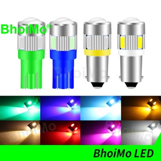 Bhoimo ใหม่ ไฟสัญญาณ LED 6SMD T10 W5W 194 168 BA9S T4W 5630 DC12v สีขาว สําหรับติดป้ายทะเบียนรถยนต์ รถจักรยานยนต์