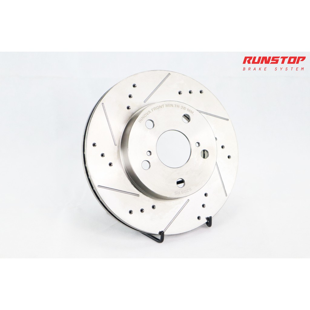 จานเบรค เบรก Runstop รันสต็อป เจาะรู เซาะร่อง BSL ขนาดเดิม Brake disc จาน  282 TOYOTA INNOVA  ราคาต่อคู่