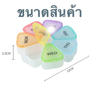 กล่องใส่ยาพกพา รูปดอกไม้7วัน7กลีบ ตลับยาและวิตามิน 7 วัน 4 มื้อ 7Day pill case