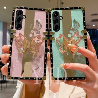 Yjd เคสโทรศัพท์มือถือ กันกระแทก ลายผีเสื้อ ประดับเพชร สําหรับ Samsung A14 A34 A54 A04 A04e