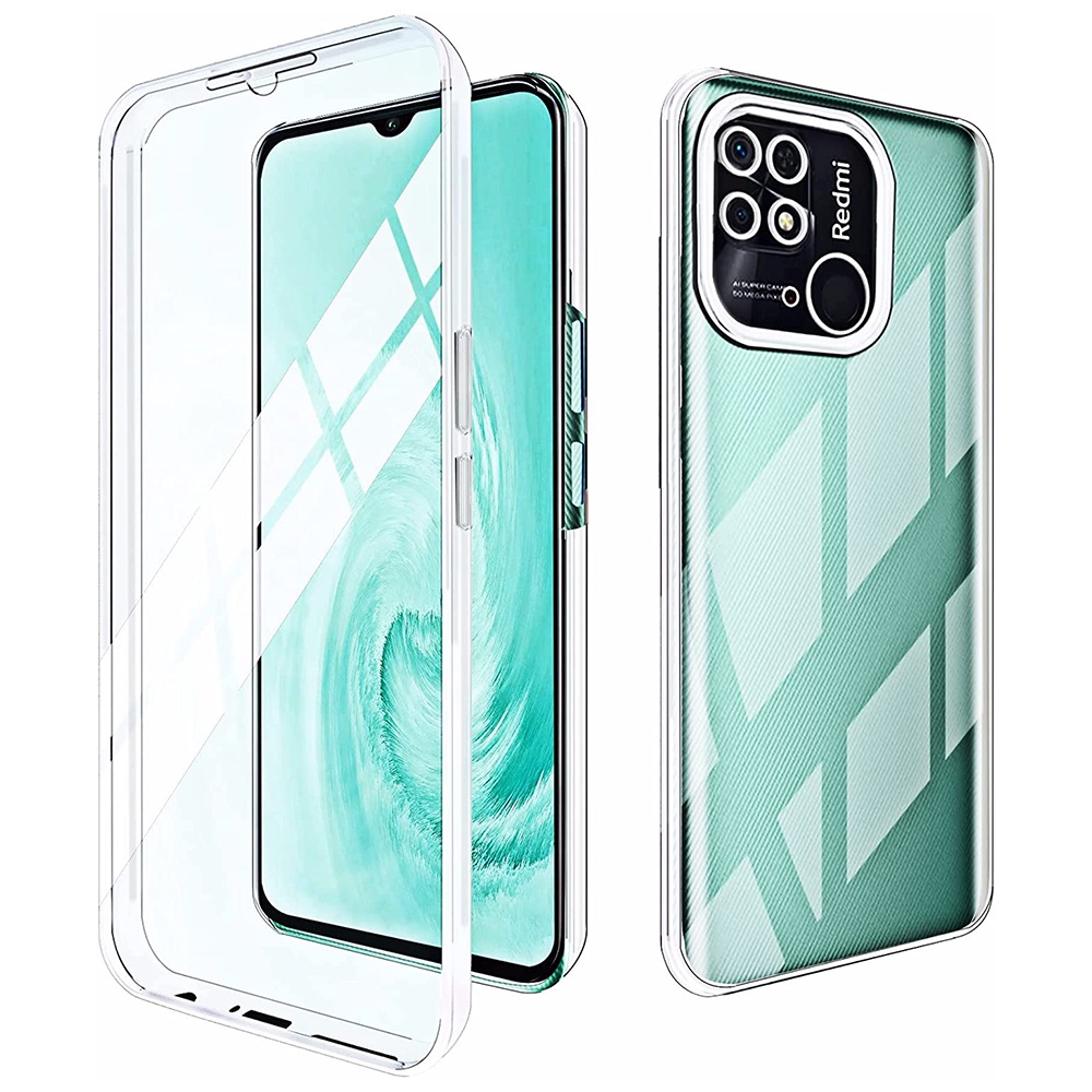 360° เคสโทรศัพท์ซิลิโคน PC แข็ง แบบใส เต็มเครื่อง สําหรับ Xiaomi Redmi Note 12 11 11S 10 10S 9 9S 8 8T Pro Plus 10A 10C 9A 9C 9T