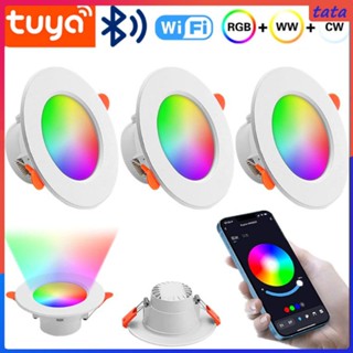 Tuya ไฟ LED RGB+CW+CCT หรี่แสงได้ สปอตไลท์ 10W บลูทูธ ไฟเพดานอัจฉริยะ APP รีโมตคอนโทรล สมาร์ทไลฟ์ บ้าน