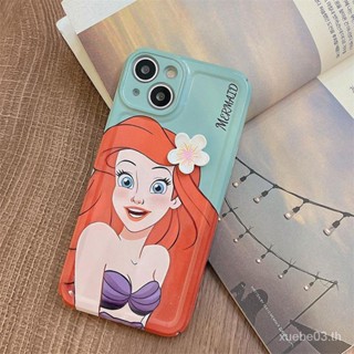 เคสโทรศัพท์มือถือแบบแข็ง กันกระแทก ลายดอกไม้นางเงือกน่ารัก สามมิติ สําหรับ iPhone 14 13 12 11 12Promax 12Promax 13Promax 14Promax 14Promax 14Promax 14plus