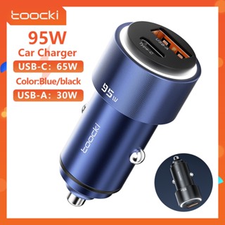 Toocki USB Type-C พอร์ตคู่ชาร์จเร็ว 95W ชาร์จไฟในรถสำหรับแล็ปท็อปแท็บเล็ตโทรศัพท์มือถืออลูมิเนียมอัลลอยด์ชาร์จรถ