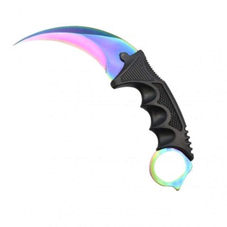 มีด iRemax K01 Karambit Knife มีดพก มีดคารัมบิต มีดเดินป่า มีดใบตาย มีดควง (ใบคมและแหลม) สีรุ้ง ไทเทเนียม