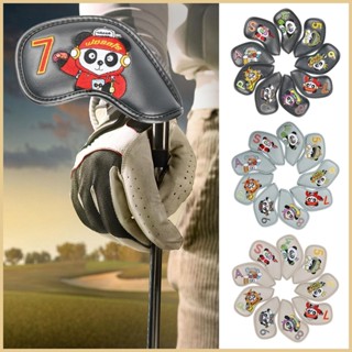 Golf Club Covers 9pcs Golf Head Covers Panda Embroidered Club Label Durable &amp; Stylish Golf Accessories for Drivers