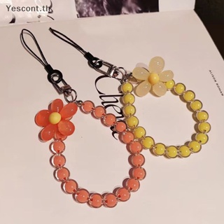 Yescont สายคล้องโทรศัพท์มือถือ ประดับลูกปัดคริสตัล สีมาการอง แฮนด์เมด ป้องกันการสูญหาย 1 ชิ้น