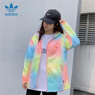 Adidas Originals เสื้อแจ็กเก็ตกันแดดลําลอง มีฮู้ด ปักลายโลโก้ กันน้ํา แฟชั่นสําหรับผู้ชาย และผู้หญิง