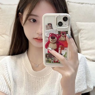 เคสโทรศัพท์มือถือนิ่ม ลายหมีสุภาพบุรุษ สีแดง สําหรับ iPhone 12promax 13promax 14promax 12pro 13pro 14pro 11