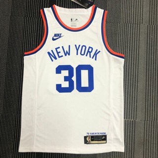 เสื้อกีฬาบาสเก็ตบอล ลายทีม York Knicks Julius Landel NBA สีขาว สไตล์คลาสสิกเรโทร สําหรับผู้ชาย 811418