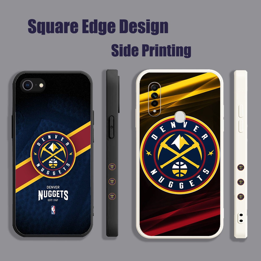 สําหรับ OPPO A12 A3S A5S A5 A7 A15 A15S A16 A16S A12E NBA Denver Nuggets โลโก้ EDW09 เคสโทรศัพท์ขอบส