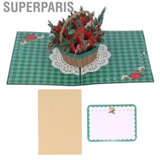 Superparis Christmas Greeting Cards Flower  3D Christmas Cards with Envelope for Gifts