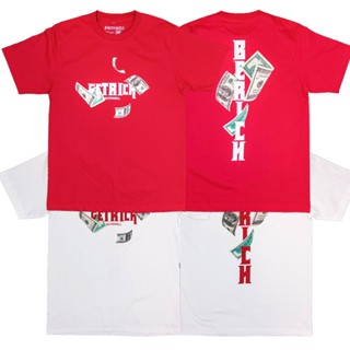 พร้อมส่ง ผ้าฝ้ายบริสุทธิ์ QWT191-1-2 GET RICH RED &amp; WHITE T-shirt