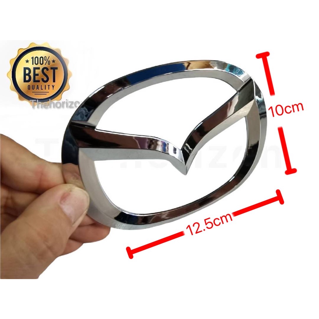 *ส่งเร็ว* ตรา โลโก้ รถ หน้า หรือ หลัง MAZDA สีชุบโครเมี่ยม ขนาด 12.5 x 10 cm mazda LOGO***