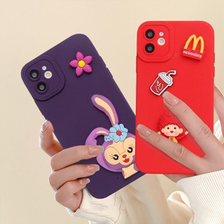 ใหม่ เคสโทรศัพท์มือถือ ซิลิโคนนิ่ม ป้องกัน ลายการ์ตูนน่ารัก 3D สําหรับ iPhone 11 12 13 14 Pro MAX Plus Mini X XR XS MAX 6 S 7 8 Plus SE 2020 11Pro 12pro 13Pro