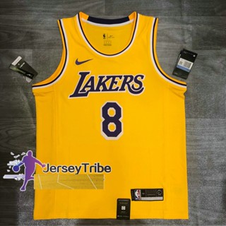 เสื้อกีฬาบาสเก็ตบอล ลายทีมชาติ NBA Motion Los Angeles Lakers สําหรับผู้ชาย #เสื้อกีฬาแขนสั้น ลายทีม Bryant 8 Kobe มีสีขาว สีเหลือง สีม่วง 773627