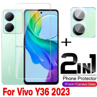 2in1 ฟิล์มกระจกนิรภัยกันรอยหน้าจอ แบบใส สําหรับ Vivo Y36 2023 Vivo Y36 Y 36 VivoY36 4G 5G