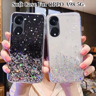 เคสโทรศัพท์ซิลิโคน TPU ใส แบบนิ่ม ลายกากเพชร สําหรับ OPPO A98 5G CPH2529 2023 A98 Apo A 98 A17 A58 A78 CPH 2529 5G