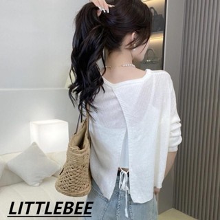 LITTLEBEE #E286 เสื้อเกาหลีเเขนยาวน่ารักๆสีพื้น ผ้ายืด นิ่ม ใส่สบาย