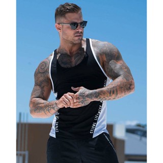 Fitness Vest Mens Muscle Brothers Sports Quick-Drying Breathable Running Tight Sleeveless Loose Training Fat Reducing Clothes mSEO