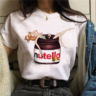 เสื้อยืด พิมพ์ลายกราฟฟิค Nutella 90S สไตล์ฮาราจูกุ แฟชั่นเกาหลี 2022