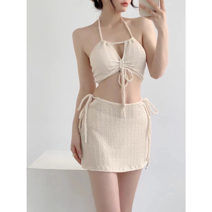 ชุดว่ายน้ําเซ็กซี่ผู้หญิง สูทแบบสามชิ้น เนื้อผ้าใส่สบายระบายอากาศได้ดี ปรับความกระชับได้