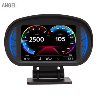 ANGEL รถ HUD Display OBD2 โหมด GPS พร้อม Inclinometer เข็มทิศ ความเร็ว RPM ฟังก์ชั่นเตือน Universal สำหรับรถยนต์