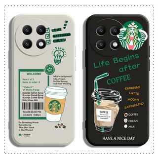 เคส OnePlus Nord CE 2 N10 9 9R 8T 11 10 10T PRO 5G โทรศัพท์มือถือแบบนิ่ม ลาย Starbucks สีดํา ขาว สําหรับ