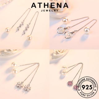 ATHENA JEWELRY 925 แท้ หนีบ ตุ้มหู เครื่องประดับ แฟชั่นพู่ ห่วง ไข่มุก Silver ผู้หญิง ต้นฉบับ เงิน เครื่องประดับ แฟชั่น เกาหลี ต่างหู M032