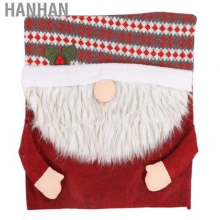 Hanhan Christmas Chair Back Covers  Beautiful Soft Santa Chair Slipcovers  for Chairs