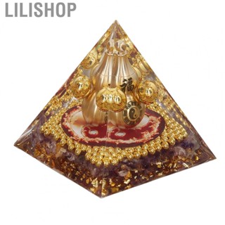 Lilishop Crystal Pyramid Ornament Pyramid Ornament Decorative 2.0in Stress Reduction Hand Crafted Fine Detailed Soothing for Desk for